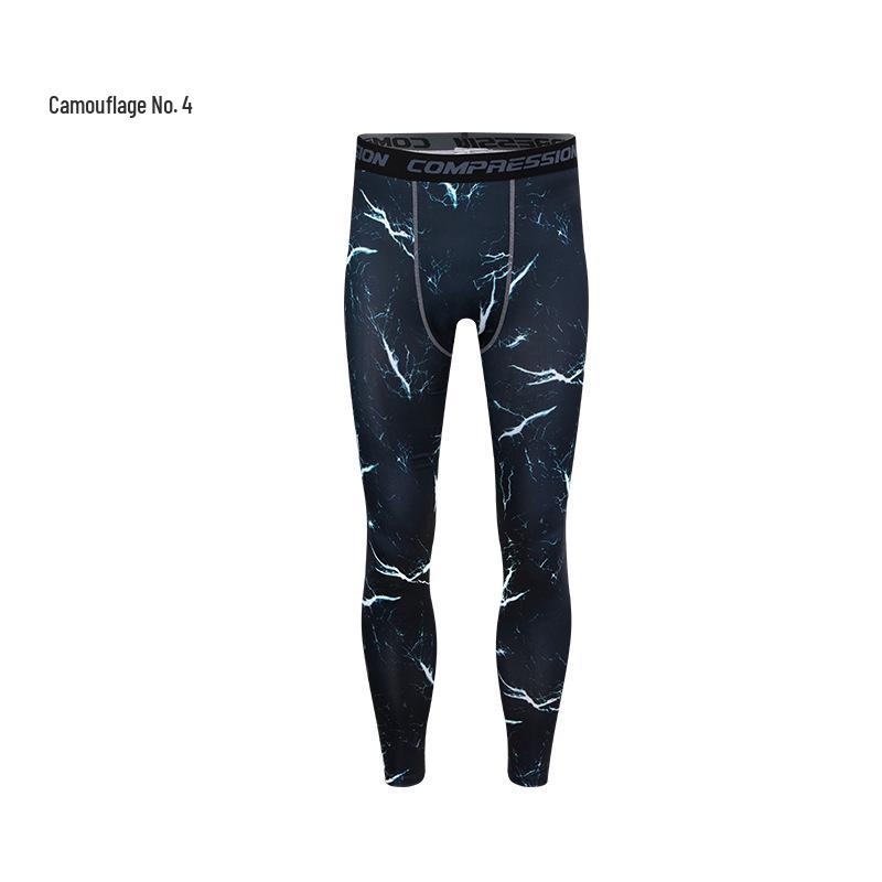 Men's Quick-Drying Camouflage Compression Tights for Running & Basketball
