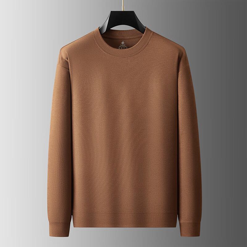 Dibinze Men's Plus Size Solid Crew Neck Sweatshirt