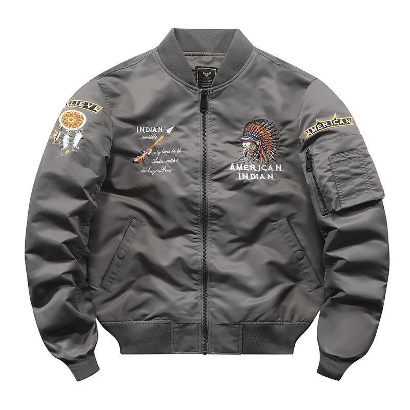 Men's MA1 Air Force Flight Jacket: Spring/Autumn Baseball Collar Workwear Coat