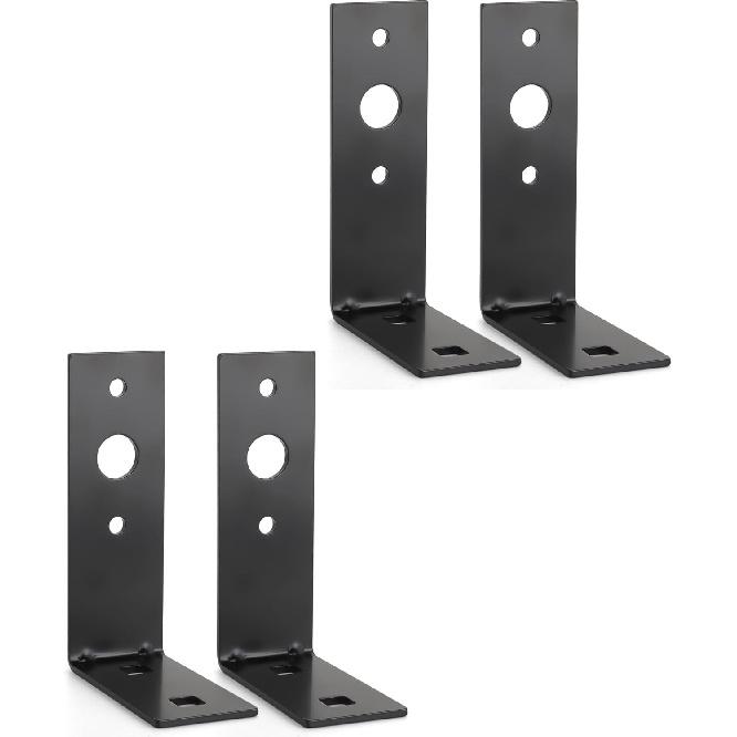 4X Black Trailer Light Brackets L Shape Tail Light Mounting Bracket Electrophore