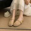 Fashion Fashion Hollow Weave Brand Ballet Flats Women Comfortable Round Toe Shallow Buckle Mary Jane Shoes Elegant Outdoor Casual Shoes