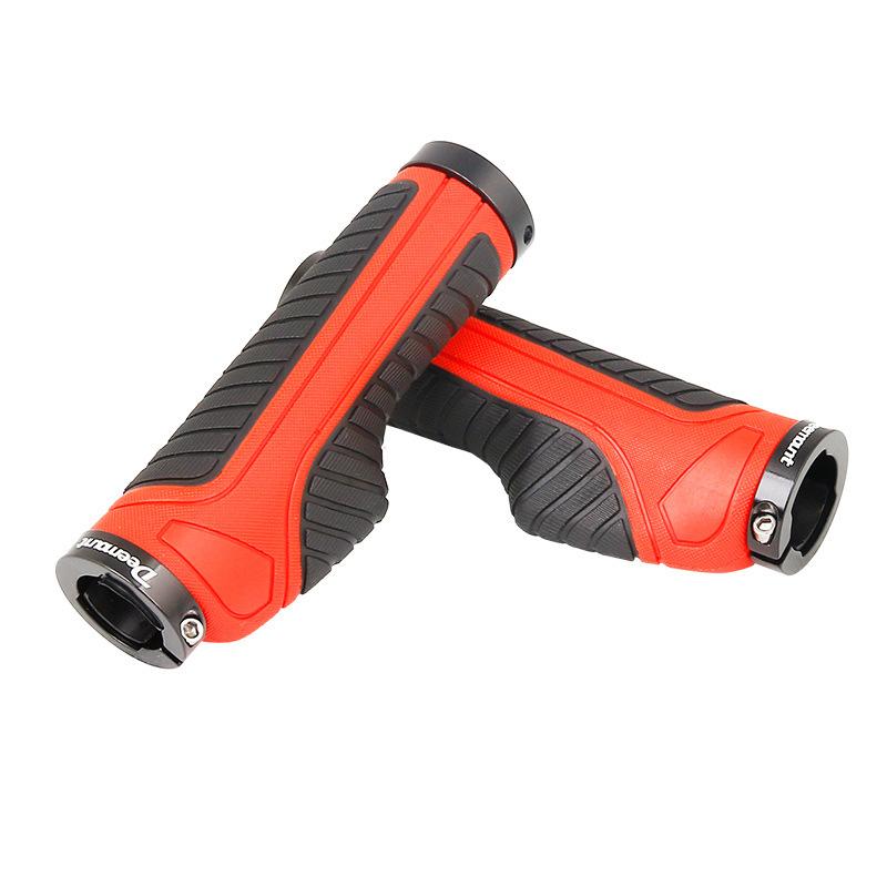 

Ergonomic Lock On Bicycle Handlebar Grips, Double Lock Bar End Hand Rest Firm Mount Non-slip Grip for MTB Cycling червоний