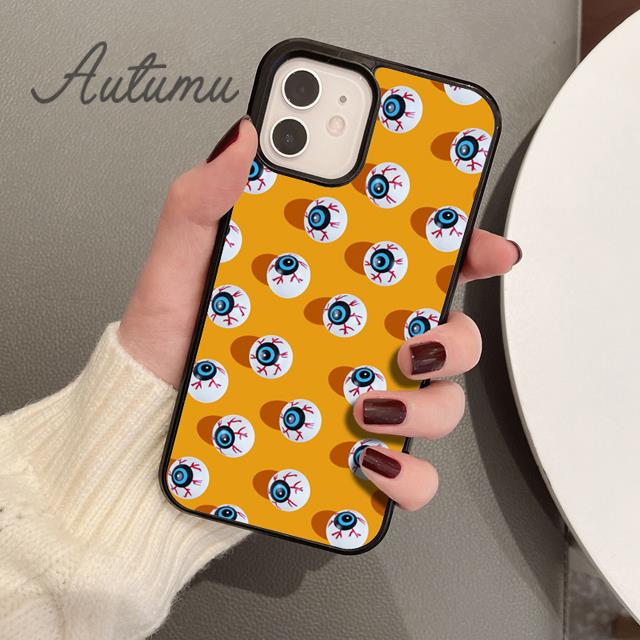 CRAZY EYEBALL PATTERN Phone Case for iPhone 11 12 13 14 Pro Max Mini X XR XS SE 2020 6 7 8 Plus Samsung Galaxy S21 S22 Shell