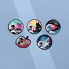 Vibrant Asian Style Scenic Metal Enamel Pin: Sea Wave Brooch or Scarf Clip Gift