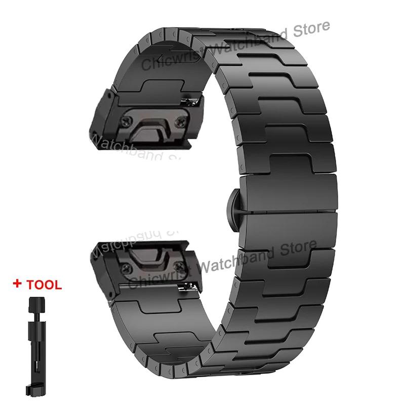 Cinturino Quickfit in Titanio Per Garmin Fenix 8/7X/6X/6XPro/5X/5XPlus 3 3HR 26mm Metallo A Sgancio Cinturino Per Orologio Per Descent Mk1 Mk2 Enduro