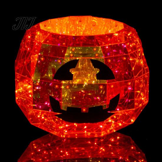 Spooky Carnival Party Supplies Halloween Prismatic Pumpkin Night Light, USB Colorful LED Lamp for Creative Holiday Light Party, Glowing Candy