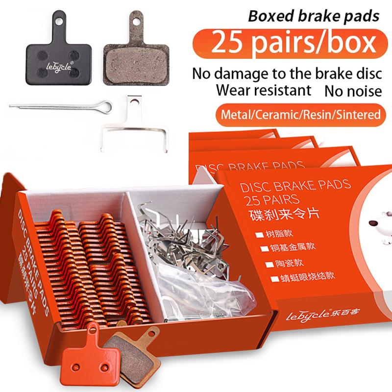 Lebycle-25 Pair MTB Bicycle Disc Brake Pads,Resin,Road Bike Hydraulic Disc Brake Pads,Universal for Shimano,SRAM,AVID,ZOOM,B01S