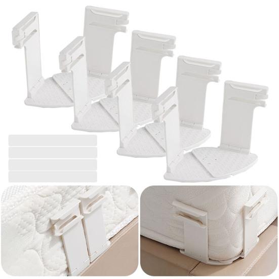 4/8Pcs Bed Sheet Holder with Lock Strip Bedsheet Corner Fastener Keep Sheets Tight All Mattress Size Fitted Sheet Fixing Clip Keeper