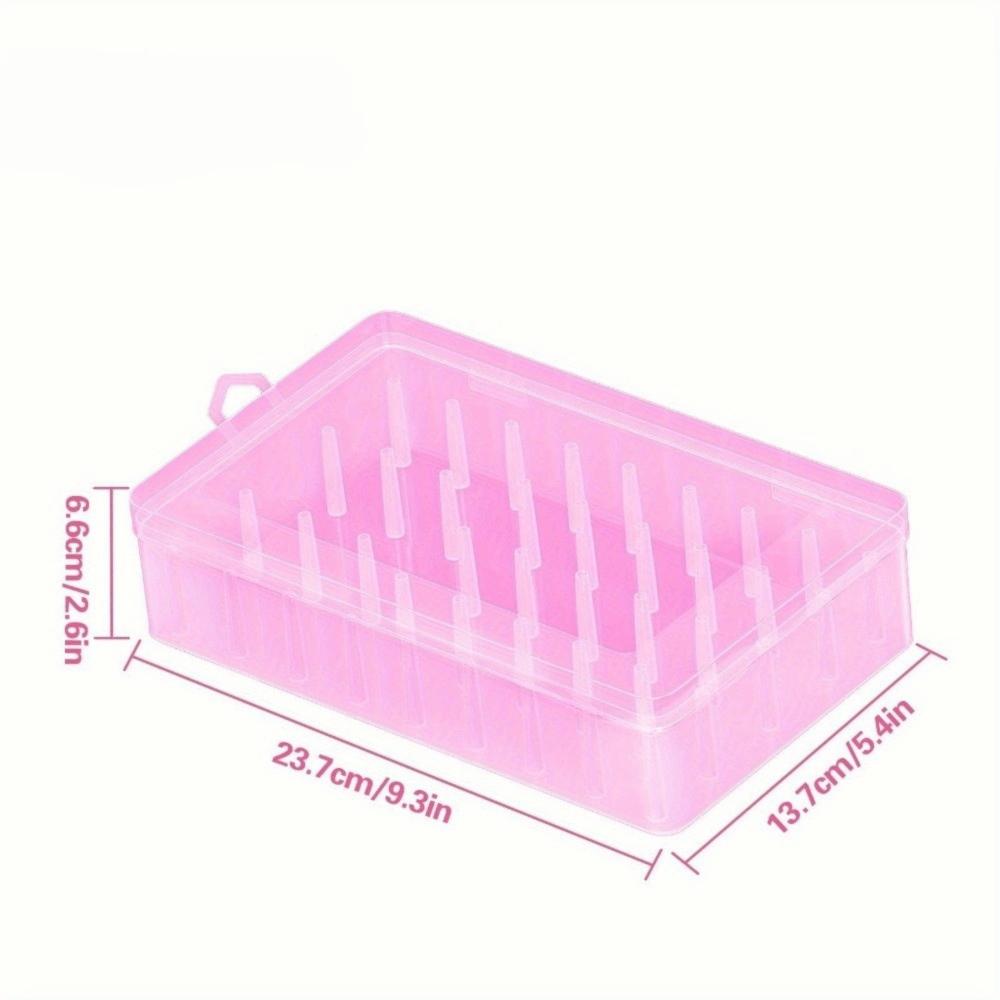 

Plastic Bobbins Container Transparent Sewing Thread Box Needle and Thread Box Sewing Tools рожевий