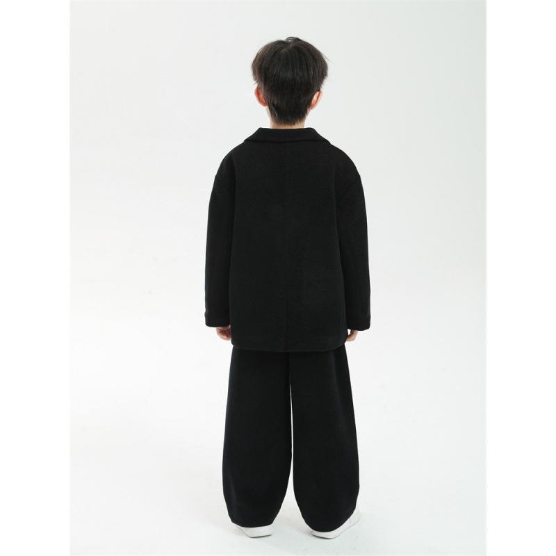 Boy's Suit Autumn and Winter Cotton and Thickened Boy's Handsome British Style Two-piece Suit