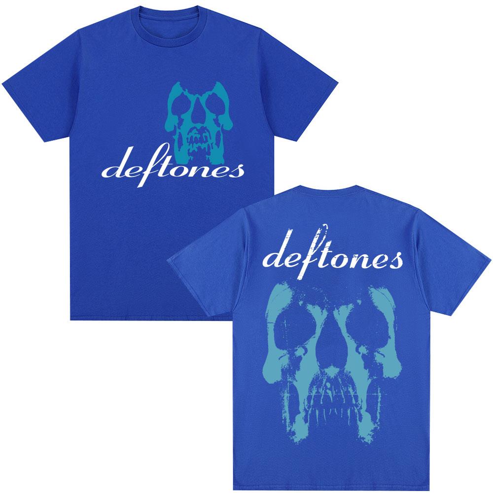 Rock Band Deftones Band Horror Skull T Shirts Vintage Hip Hop Gothic Hipster T Shirt Men Women Cotton Oversized Tees Streetwear