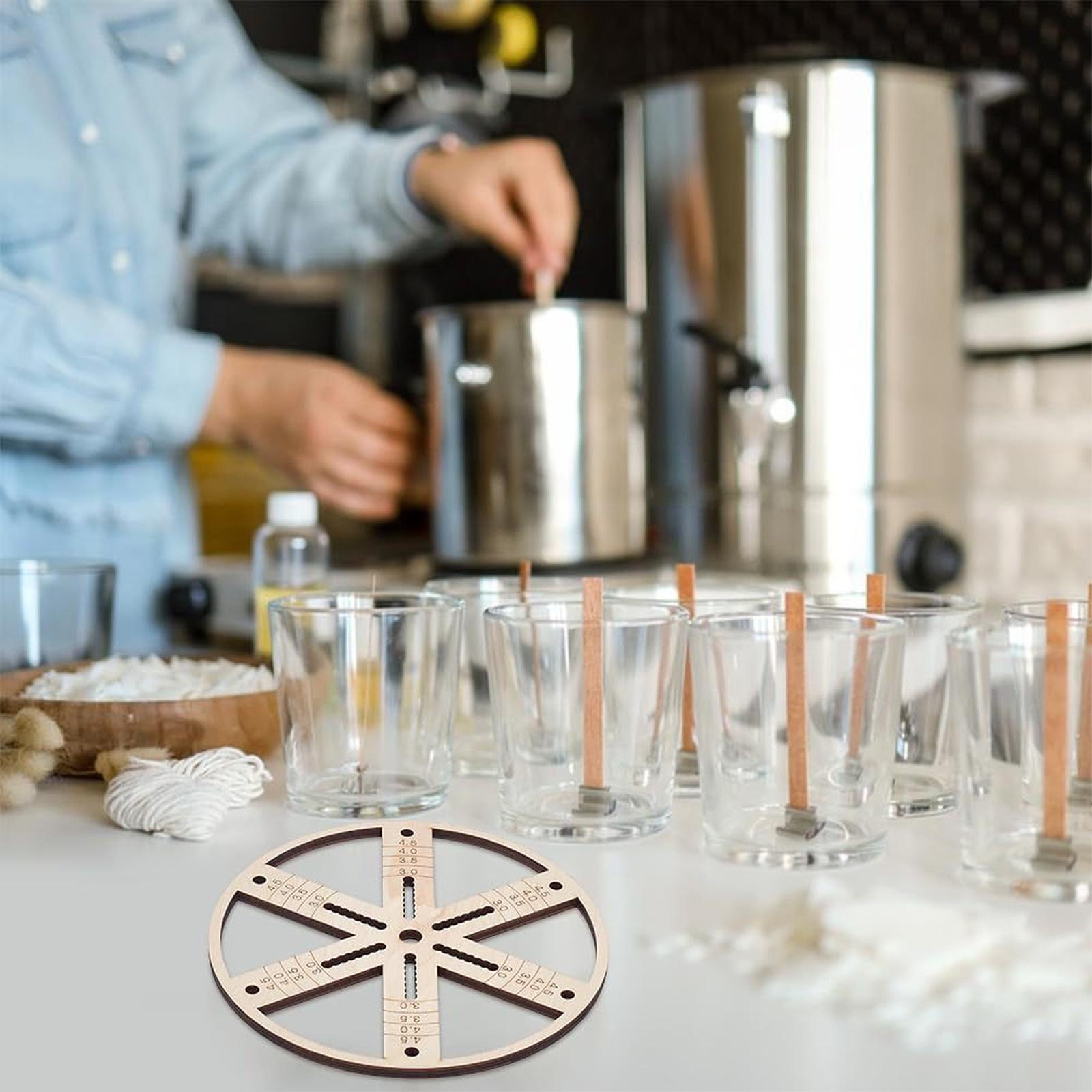 

Wick Centering Tool, Burlywood Wood Candle Wicks Centering Devices Flat Round Wick Stabilizer Holder for Candle DIY Making, Cotton Wick Holder one size