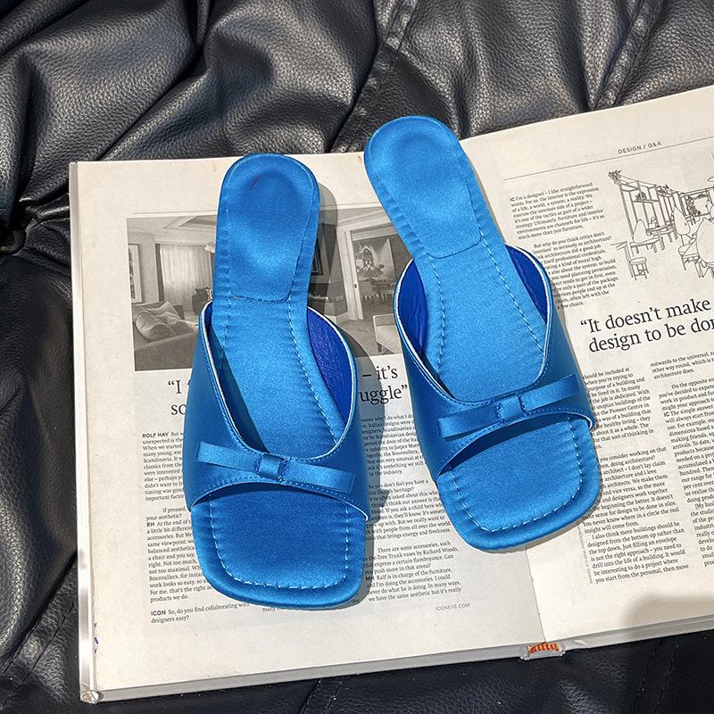 Silver wedge heel small cool slippers shoes new summer fashion low heel niche sandals
