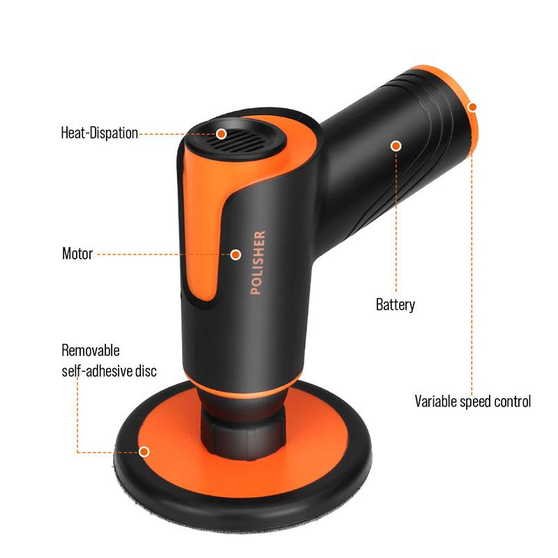 Akcesoria samochodowe Bezprzewodowa maszyna do polerowania i woskowania Mała szlifierka do narzędzi elektrycznych Mała i wygodna maszyna do polerowania karoserii