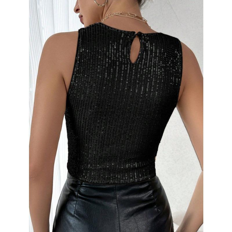 YYFS Women's Fashion Casual Summer Spring Solid Color Print Sleeveless O-Neck Blouses & Shirts