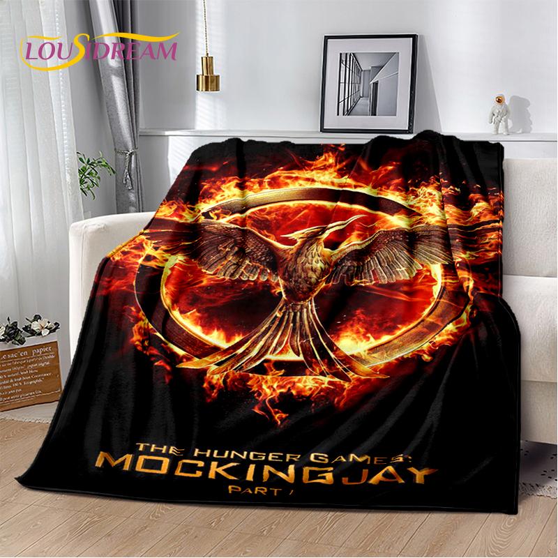 3D Dřevěná deka s postavou lukostřelce z filmu Hunger Games, měkká flanelová deka na postel, do ložnice, na pohovku, na piknik, přehoz na přikrytí venku