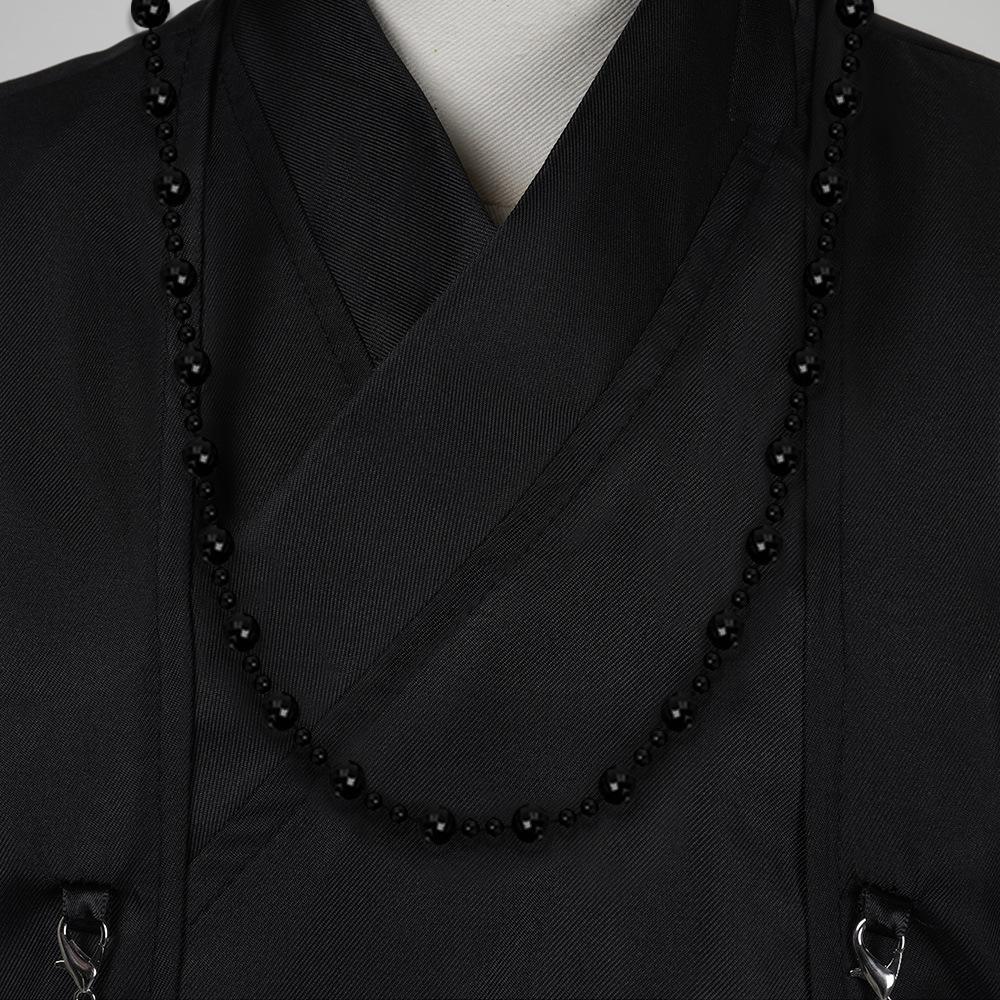 Kids Cosplay Suit KPop Demon Hunters Saja Boys Cospplay Costume Jinu Saja Robe Baby Black Uniform Stage Performance Halloween