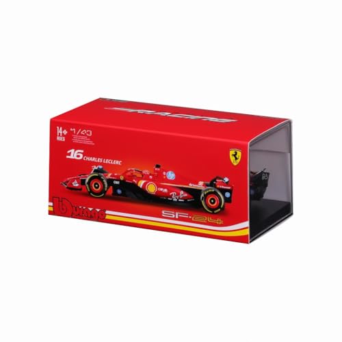 Burago 1/43 Scale Ferrari SF-24 2024 Imola GP No. 16 with C. Leclerc Driver, Finished Model, 18-36843LI