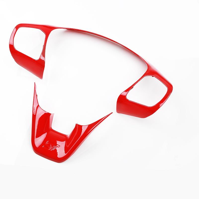 For Focus 2018 2019 Accessorie Car Styling ABS Carbon Fiber Steering Wheel Button Frame Cover Case Trim Sticker