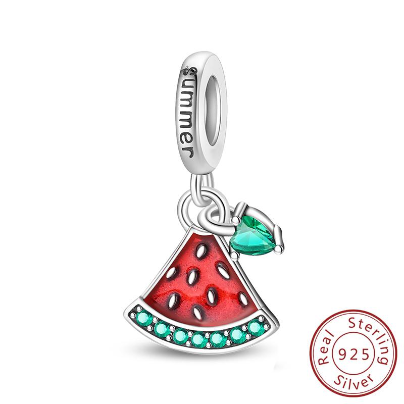 Original Charms Beads Copper Cherry Strawberry Avocado Watermelon Fruits Charms Pendants For Woman Jewelry Making