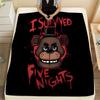 I Survived Five Nights Horror-Themed Cartoon Bear Blanket – Cozy Soft Fleece Throw with Unique Design, Perfect for Fans of Survi