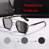 Photochromic Sunglasses Women Men Metal Frame UV400 Protection Fashion Eyewear Lightweight Comfortable