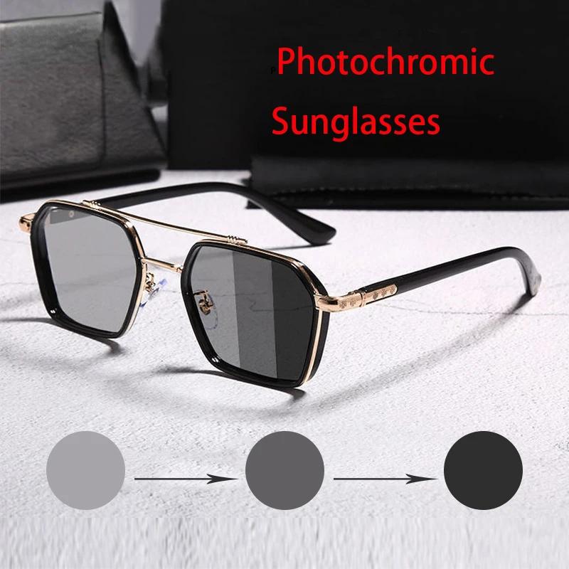 Photochromic Sunglasses Women Men Metal Frame UV400 Protection Fashion Eyewear Lightweight Comfortable