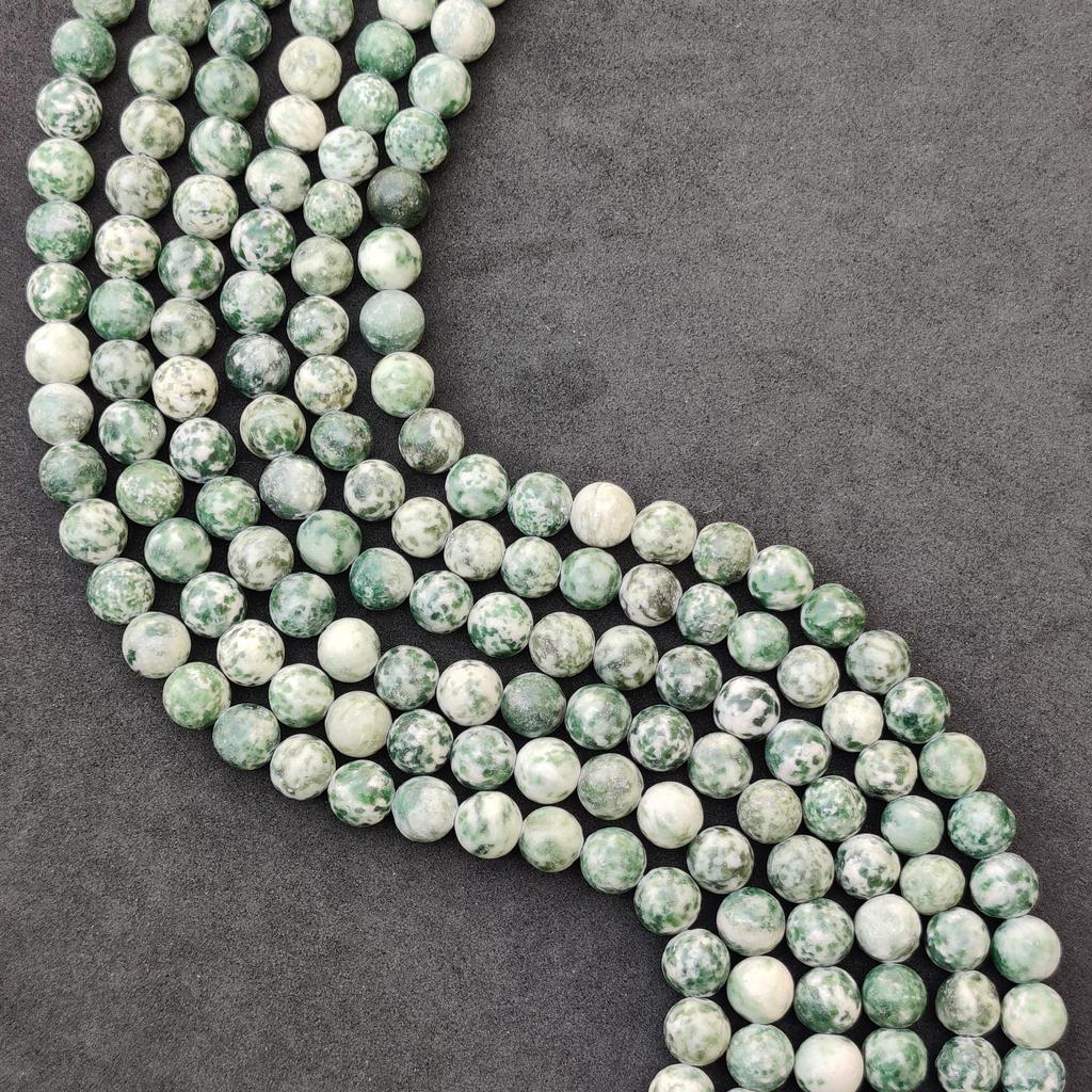 Natural Matt Tree Agate Round Beads, Healing Gemstone, Loose Beads, DIY Jewelry Making for Bracelet Necklace, 6 MM 8MM 10MM.