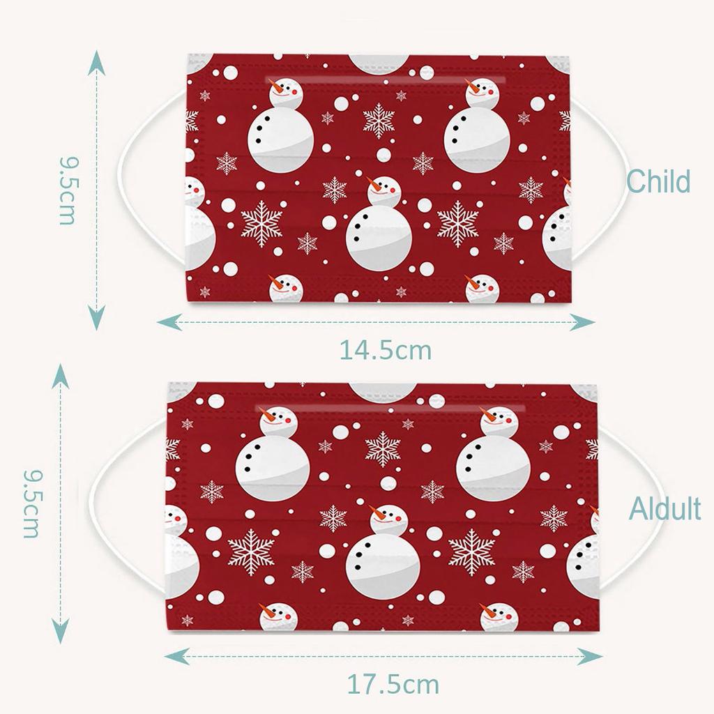 Christmas Mask Adults Disposable Face Mask 3-layer Non-woven Fabric Party Masks Breathable Mask