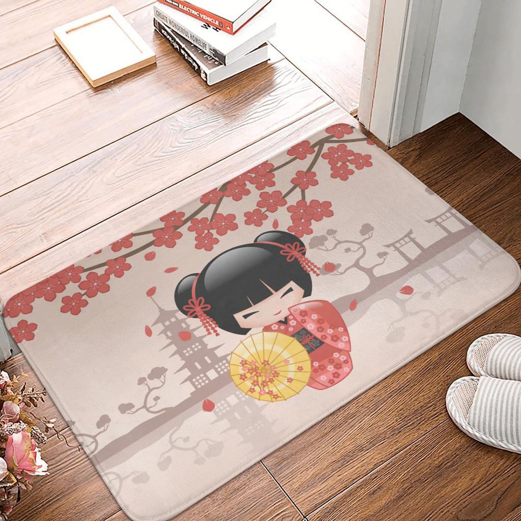Japanese Sakura Flowers Cherry Blossoms Doormat Mat Anti-Slip Bath Kitchen Bedroom Rug Carpet 40*60cm