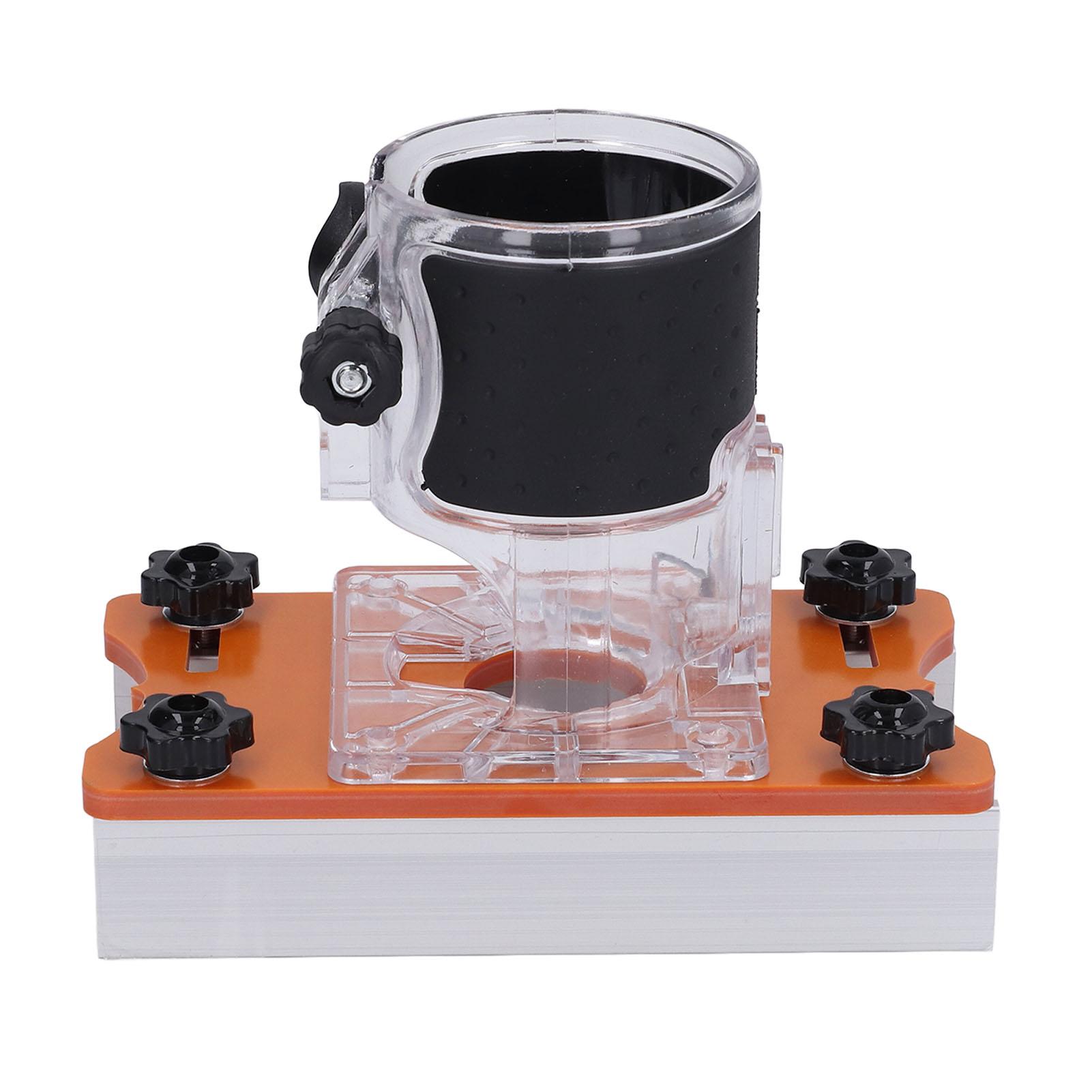 

Woodworking Router Base with Transparent Cover Milling Cutter Slotting Bracket Wood Trimmer Fastener Kit 6‑56mm