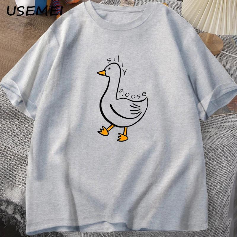 

Silly Goose University O Neck Tee Shirt Men Clothes Tees Cotton Casual Print T Shirts Summer Unisex O Neck Mens Clothes Tops 4XL
