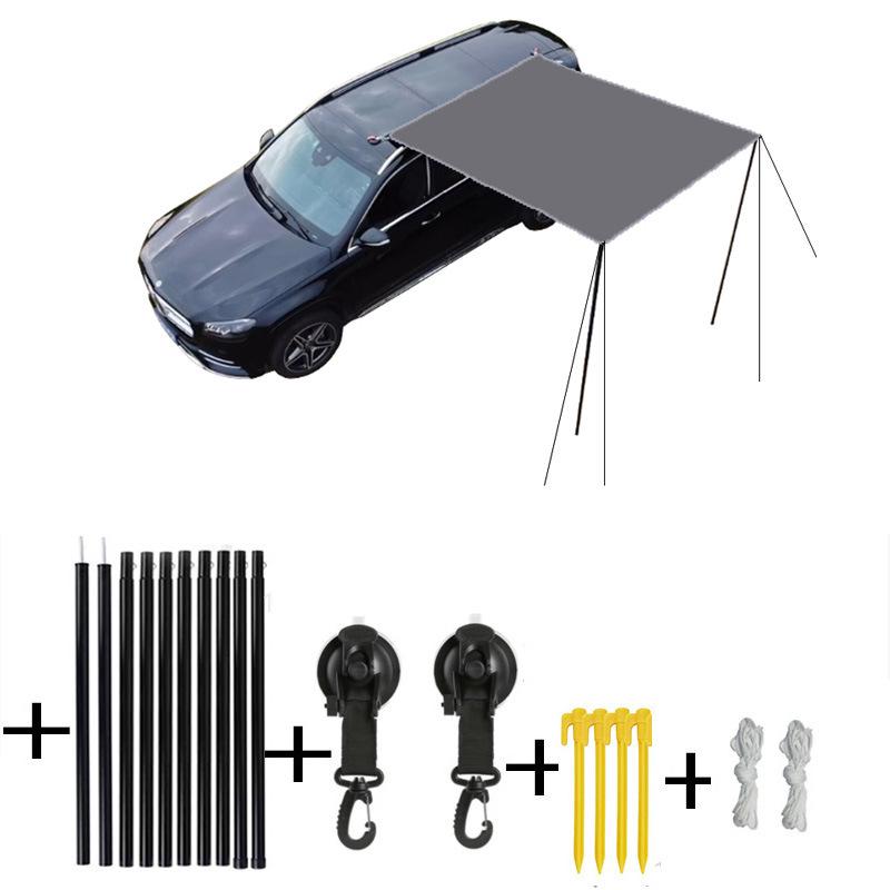 Водонепроницаемый солнцезащитный тент: Автономный уличный боковой тент и навес для автомобиля 2x2m серый