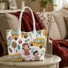 Cute Cartoon Printed Tote Bag School Themed Casual Handbag for Daily Use