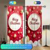 2pcs Having Christmas Atmosphe Printed Curtain for Christmas Home Decor - Rod Pocket Window Treatment for Bedroom,Office,Kitchen