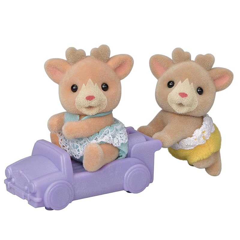

кукла sylvanian families [ близнецы-олени ] сертификация C-70 ST mark игрушки для детей от 3 лет и старше кукольный дом Sylvanian Families epoch company EPOCH