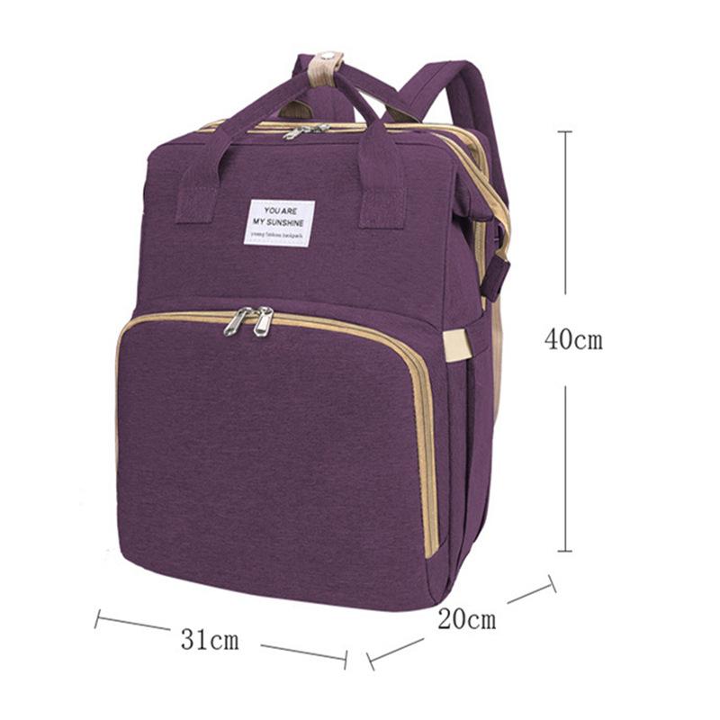 Portable folding crib, mommy bag, multi-functional, light and large-capacity leisure, double shoulder mother and baby bag.