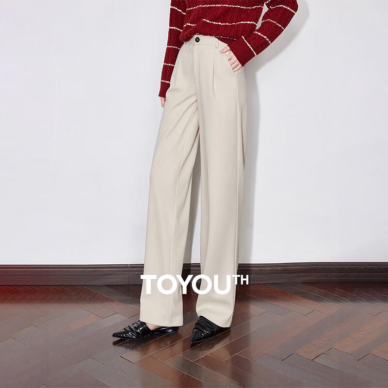 

PUMI Women s Autumn/Winter Wool Blend Straight-Leg Casual Pants XL