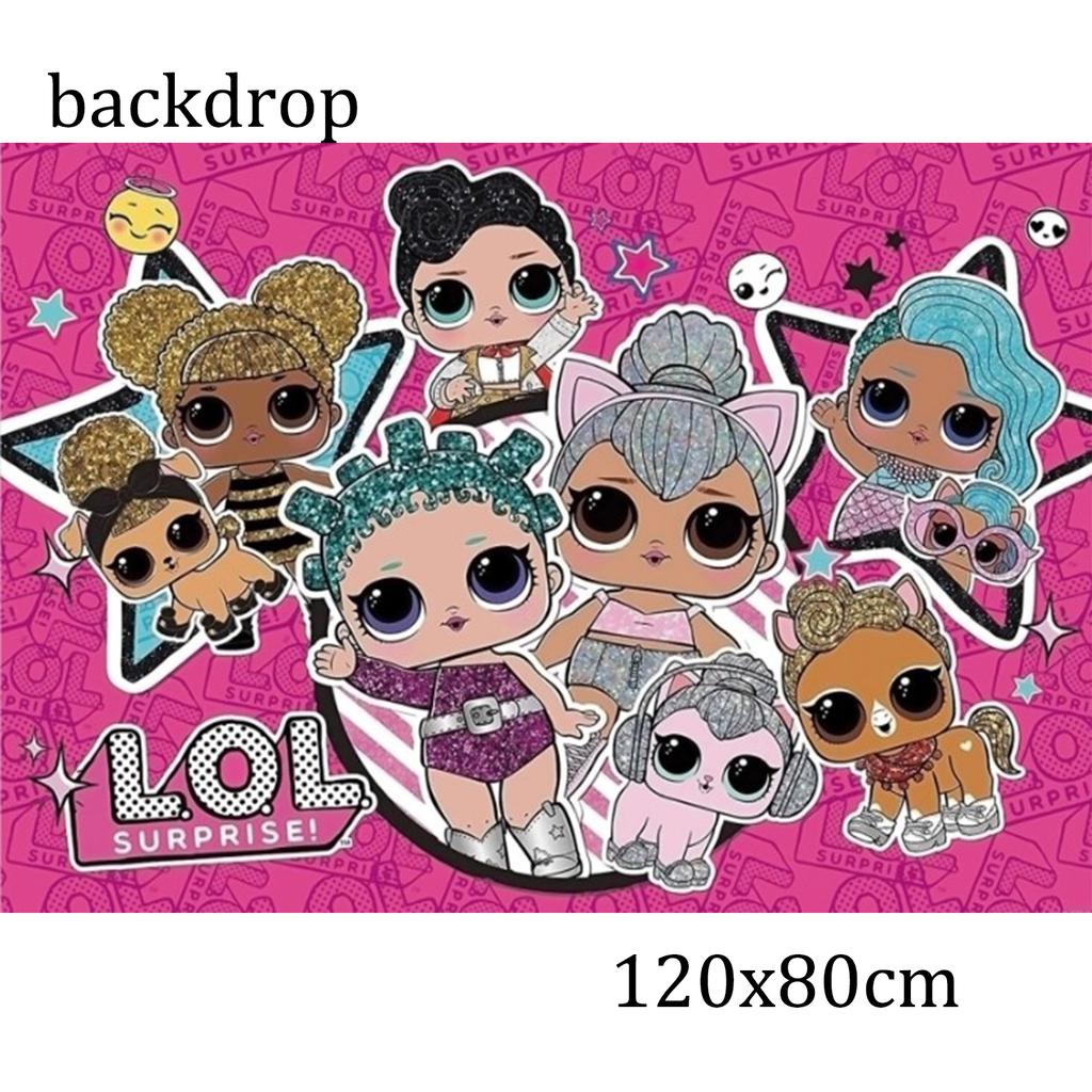 Surprise Doll Birthday Theme Decorations Backdrop Baby Shower Suppl Lol Party Cake Topper Balloon Paper Banner Plates Cups for Round Sensory Durable