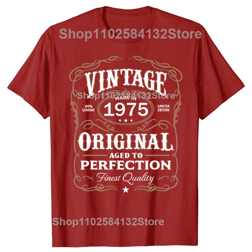 

50th Birthday Gifts Men Women 50 Years Old Vintage 1975 Party T-Shirt Women Men Clothing Streetwear Graphic T Shirts Tops S