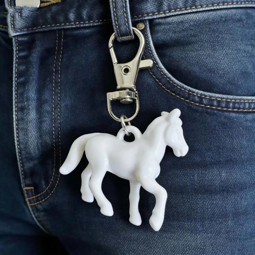 Cartoon Horse Pendant Keychain Creative Zodiac Horse Keychain Animal Key Ring  Backpack Decoration