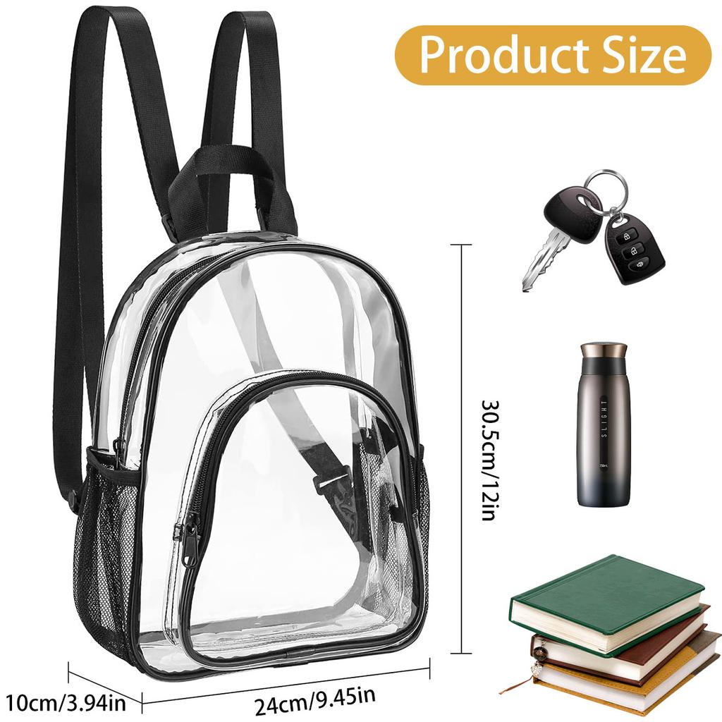 PVC Transparenter Rucksack Strapazierfähiger Durchsichtiger Kleiner Rucksack Tragbare Leichte Mini Niedliche Durchsichtige Tasche für Arbeit Outdoor-Sport