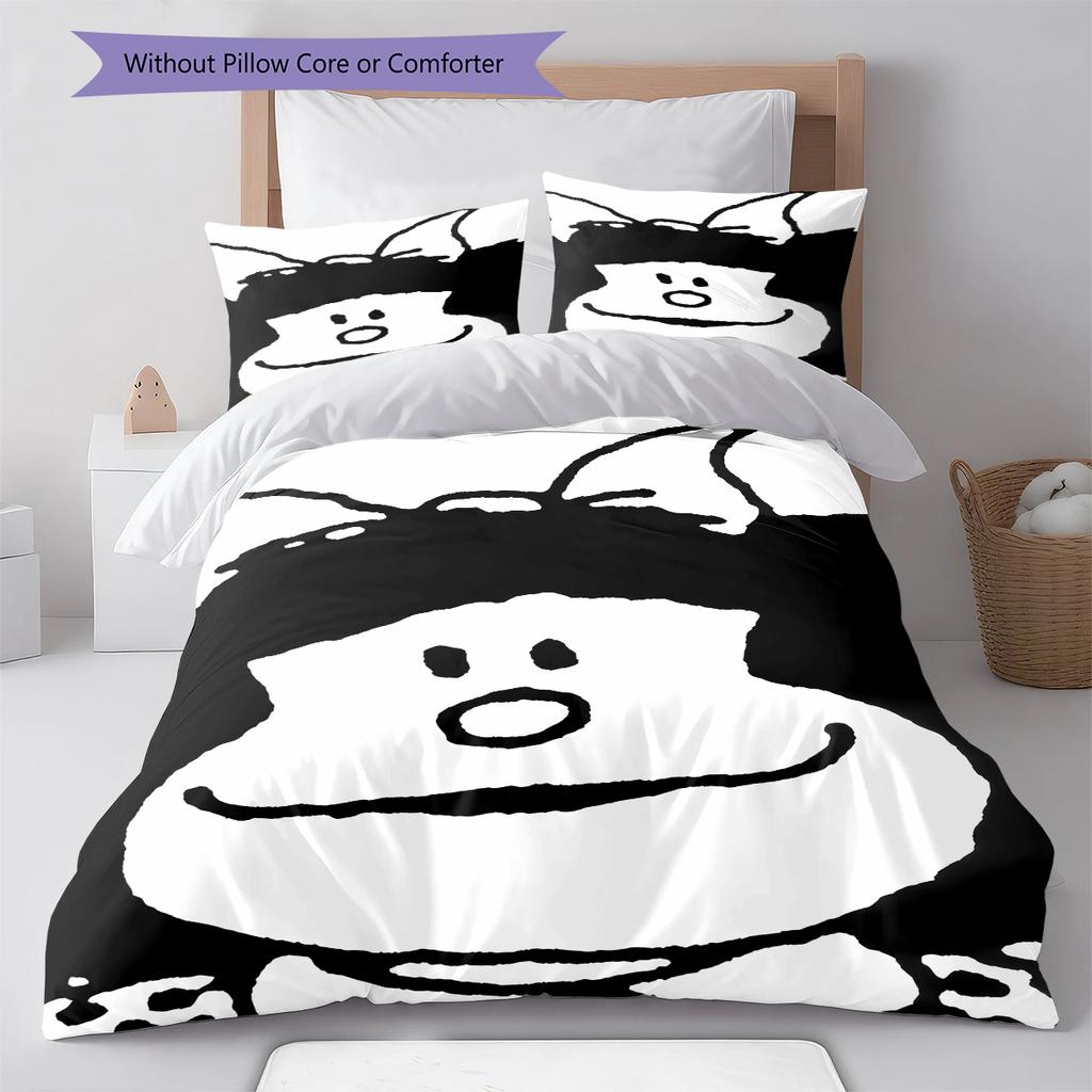 Mafalda Pattern Bedding,Quilt Set Quilt Cover Pillowcase Home Birthday Gift (1 * Duvet Cover + 2 * Pillowcase, Without Core)