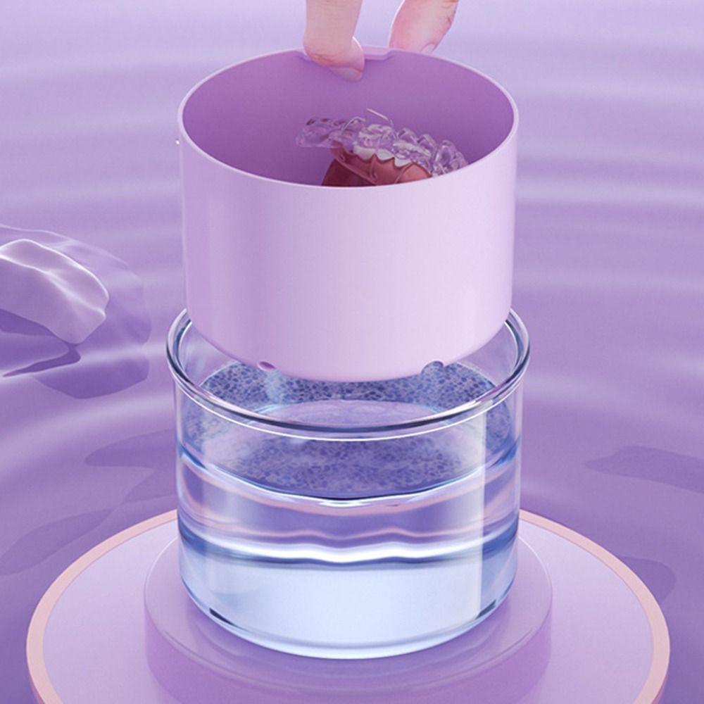 Portable Denture Soaking Cleaning Box Universal Cleaning Tooth Storage Case Oral Care