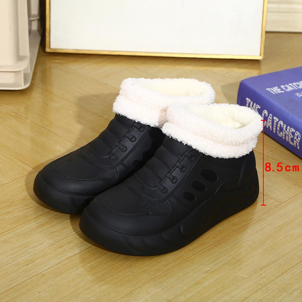 New Inner Height Increase Fashion Short Rain Shoes Women's Rain Shoes Car Wash Vegetable Waterproof Shoes Warm Work Water Shoes