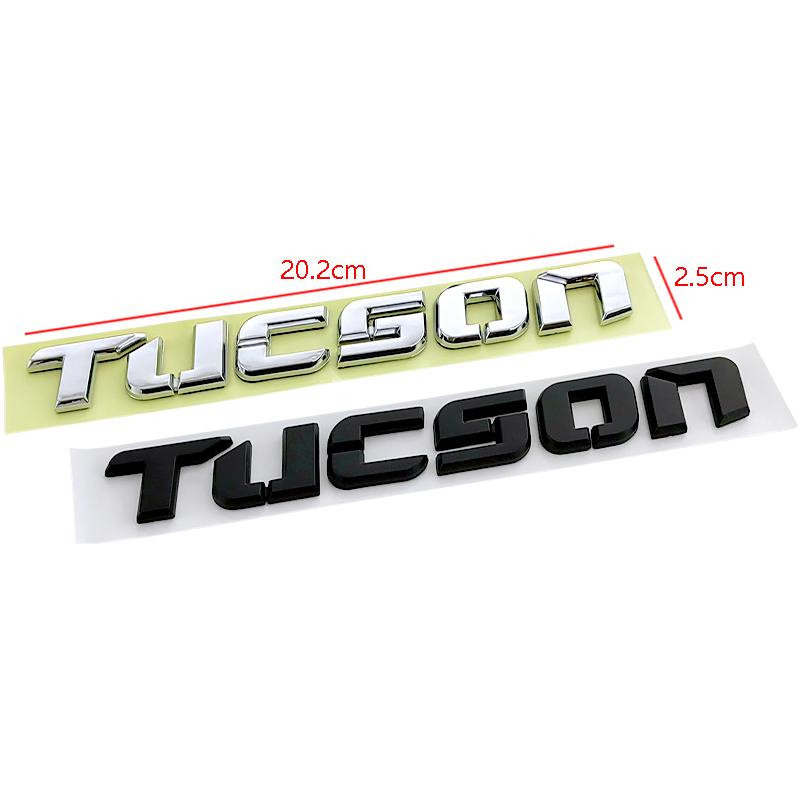 Rlapg3 Metal Chrome Black Logo Tucson Emblem Letters Nameplate Decal Car Trunk Badge for Hyundai Tucson Sticker Accessories