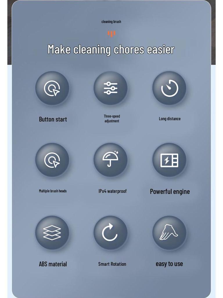 Wireless Retractable High-End Electric Cleaning Brush for Home and Bathroom