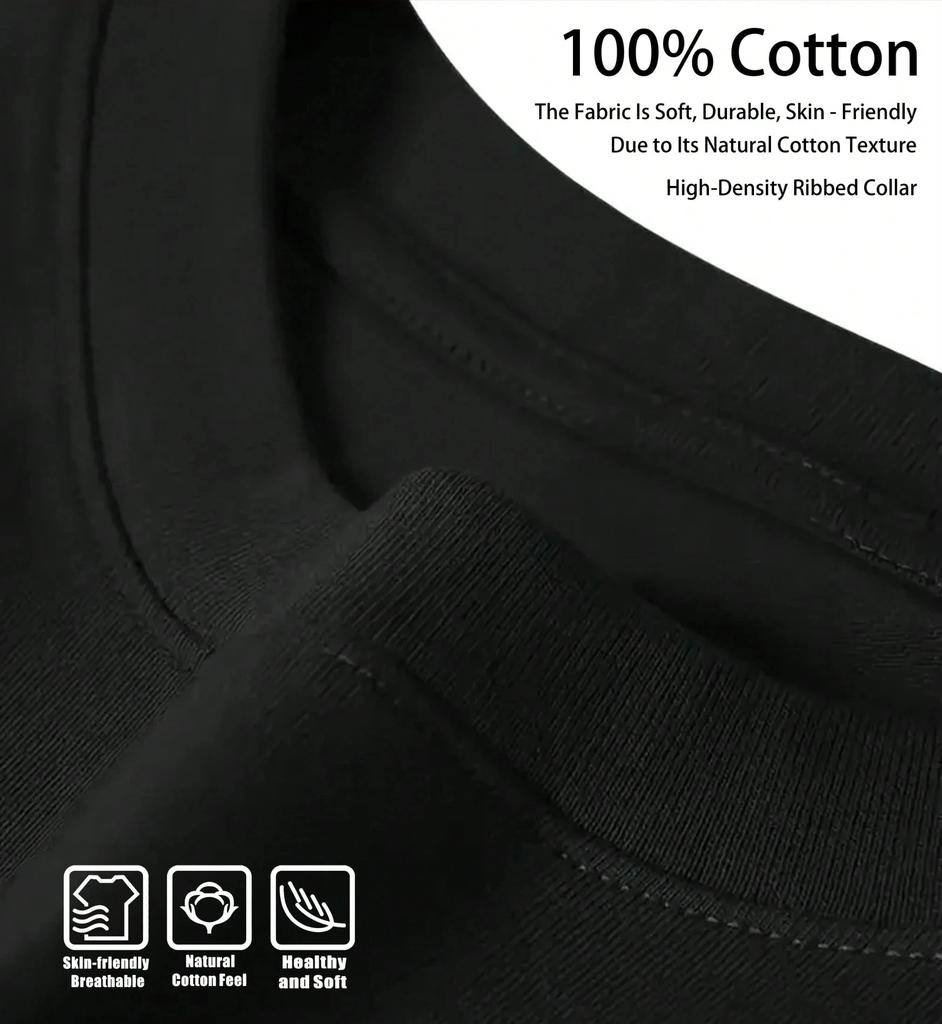 Metal Rock T-shirt Men's Summer Casual Versatile Comfortable Loose Short-sleeved Crew Neck Top Trendy Men's Clothing