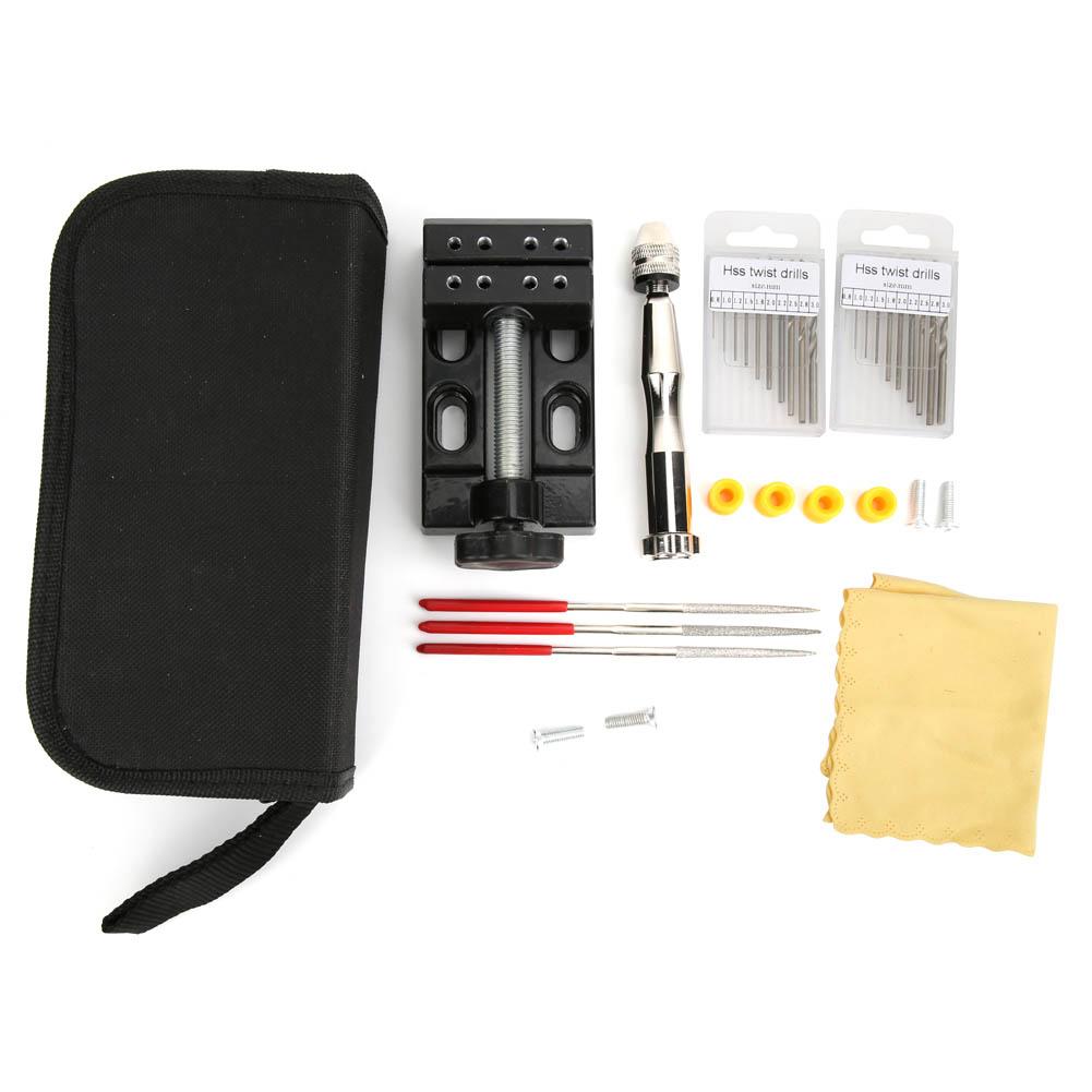 

Набор ручных тисков Ручная дрель Настольные тиски Спиральное сверло Набор напильников для общего назначения