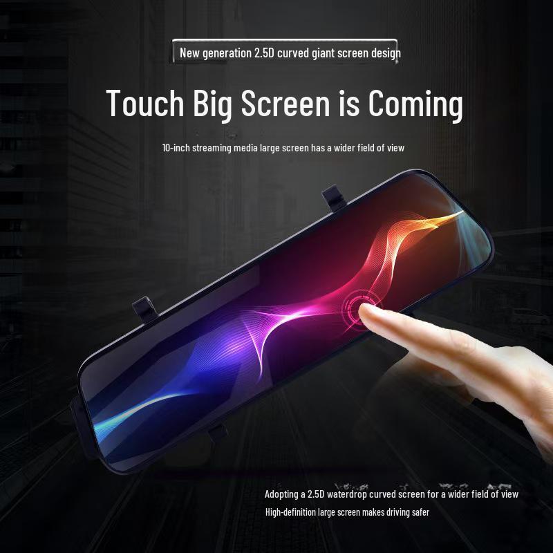 10-Inch HD Rearview Mirror: WiFi Dash Cam with Voice Control & Streaming Backup Camera